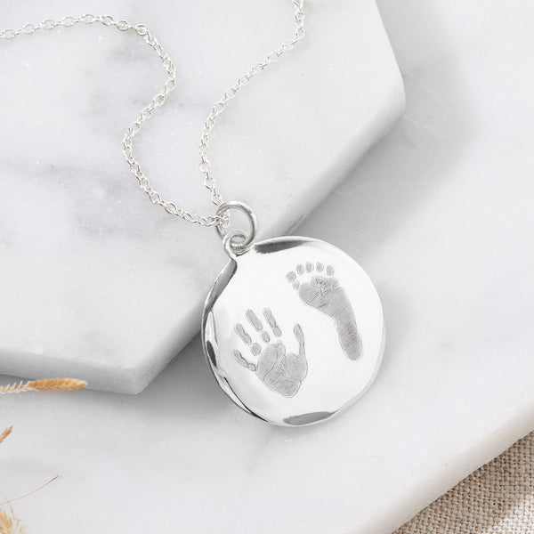 Handprint Disc Necklace