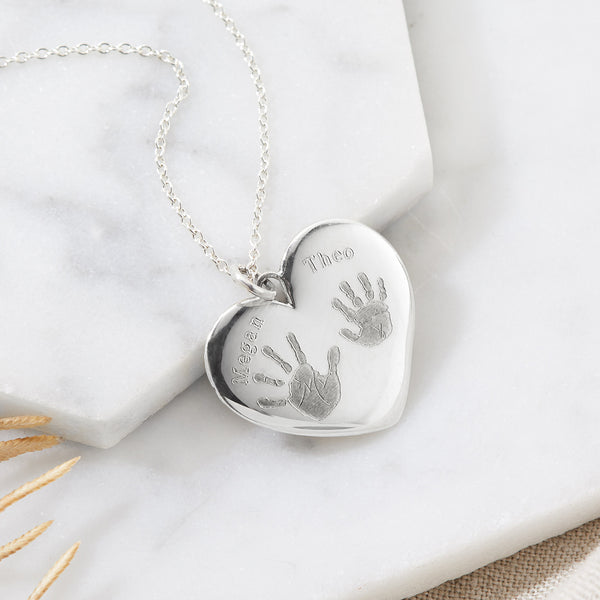 Handprint Heart Necklace