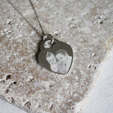Personalised photo engraved necklace keepsake