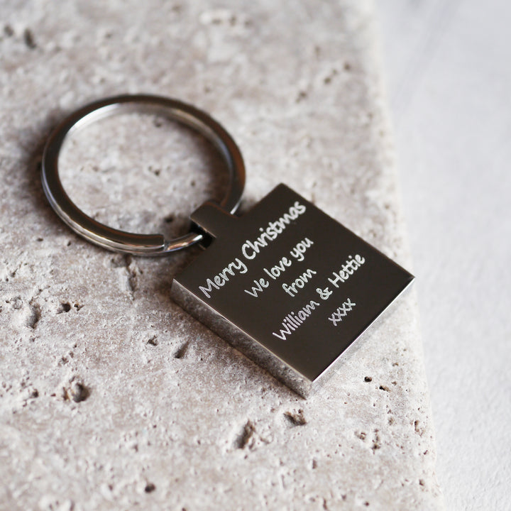 Personalised photo engraved keyring keepsake