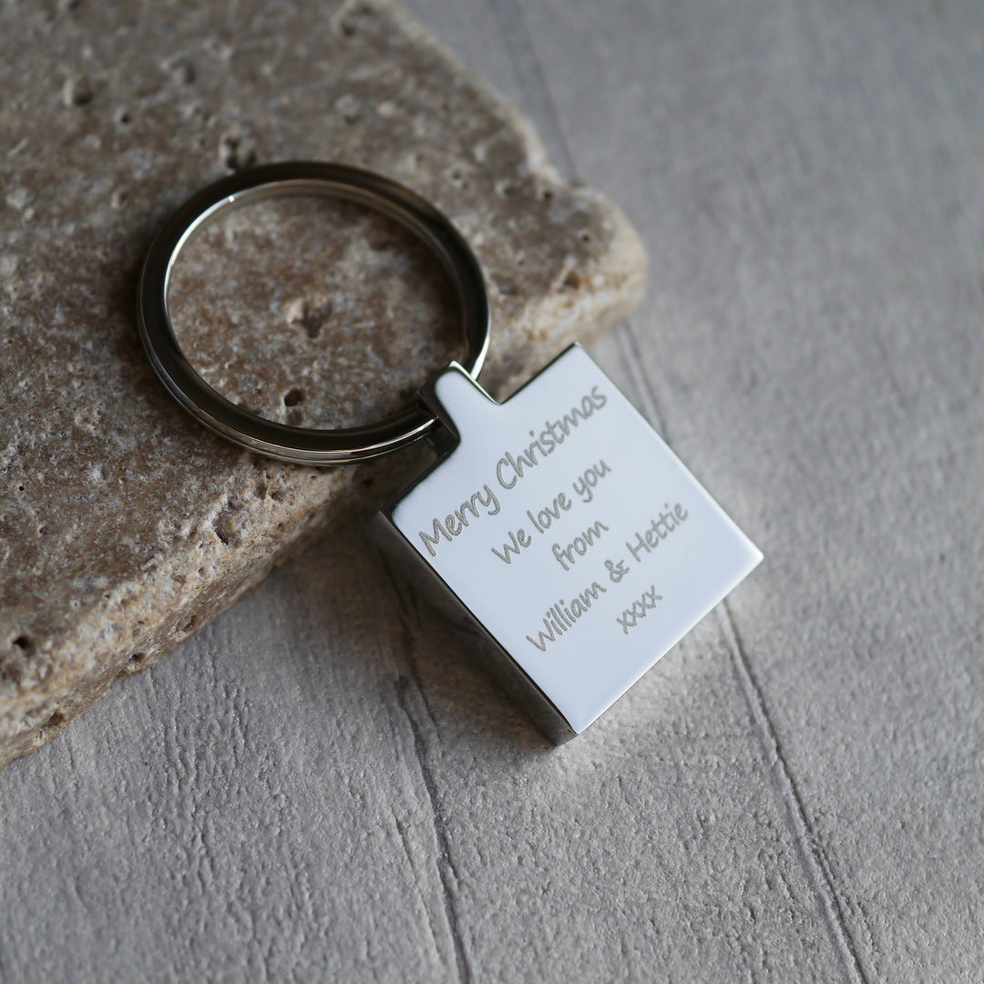 Personalised photo engraved keyring keepsake