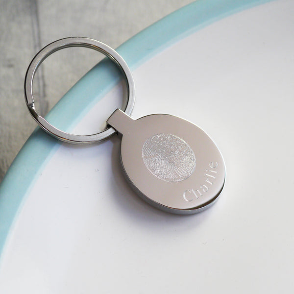 oval fingerprint keyring