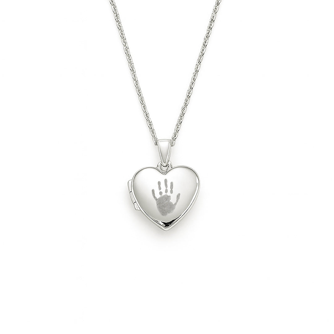 Handprint Heart Locket
