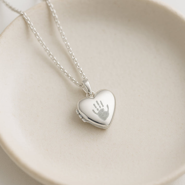 Handprint Heart Locket