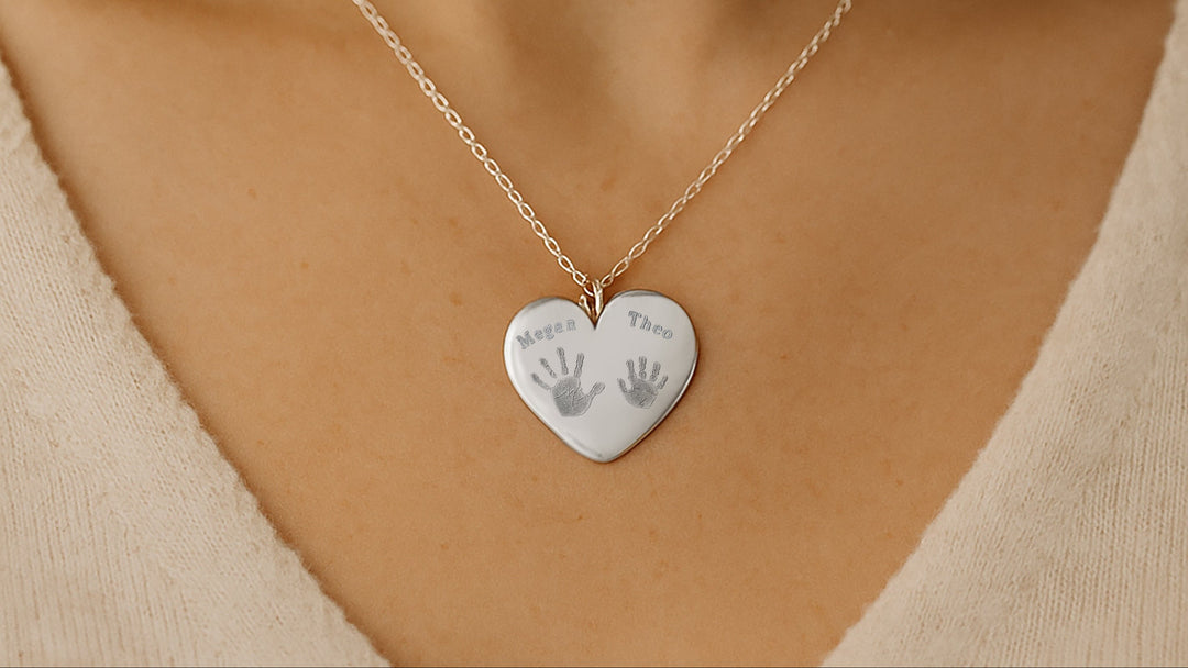 Handprint Heart Necklace