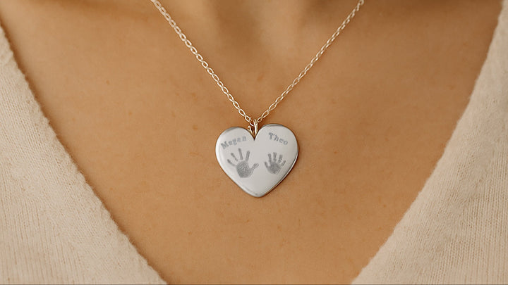 Handprint Heart Necklace