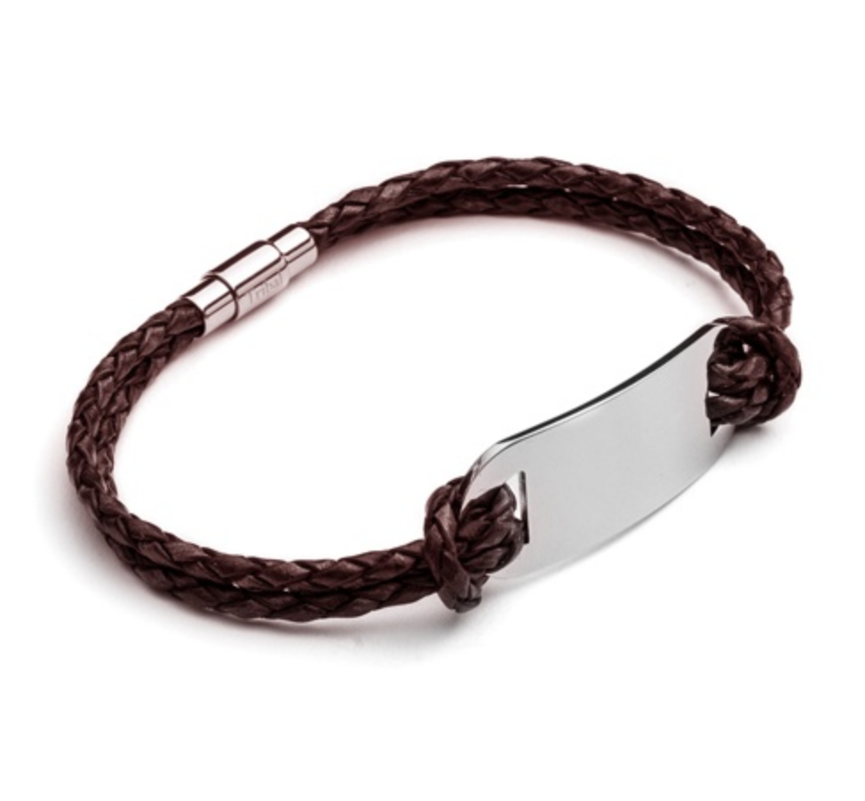 Ladies Leather ID Handprint Bracelet