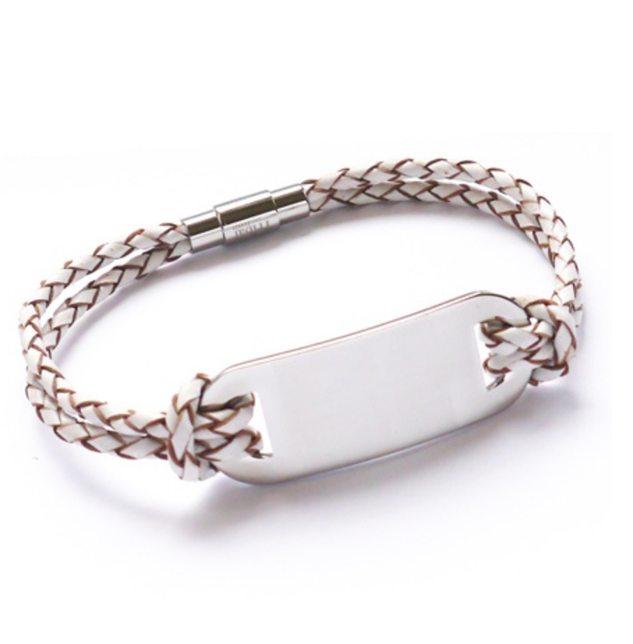 Ladies Leather ID Handprint Bracelet