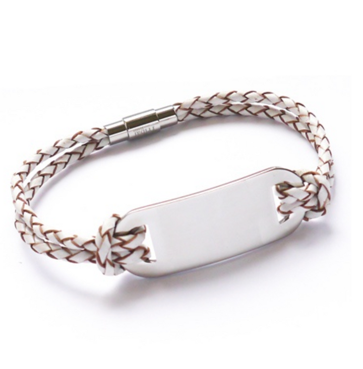 Ladies Leather ID Handprint Bracelet