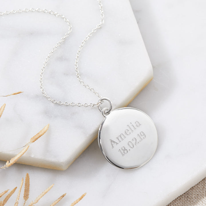 Handprint Disc Necklace