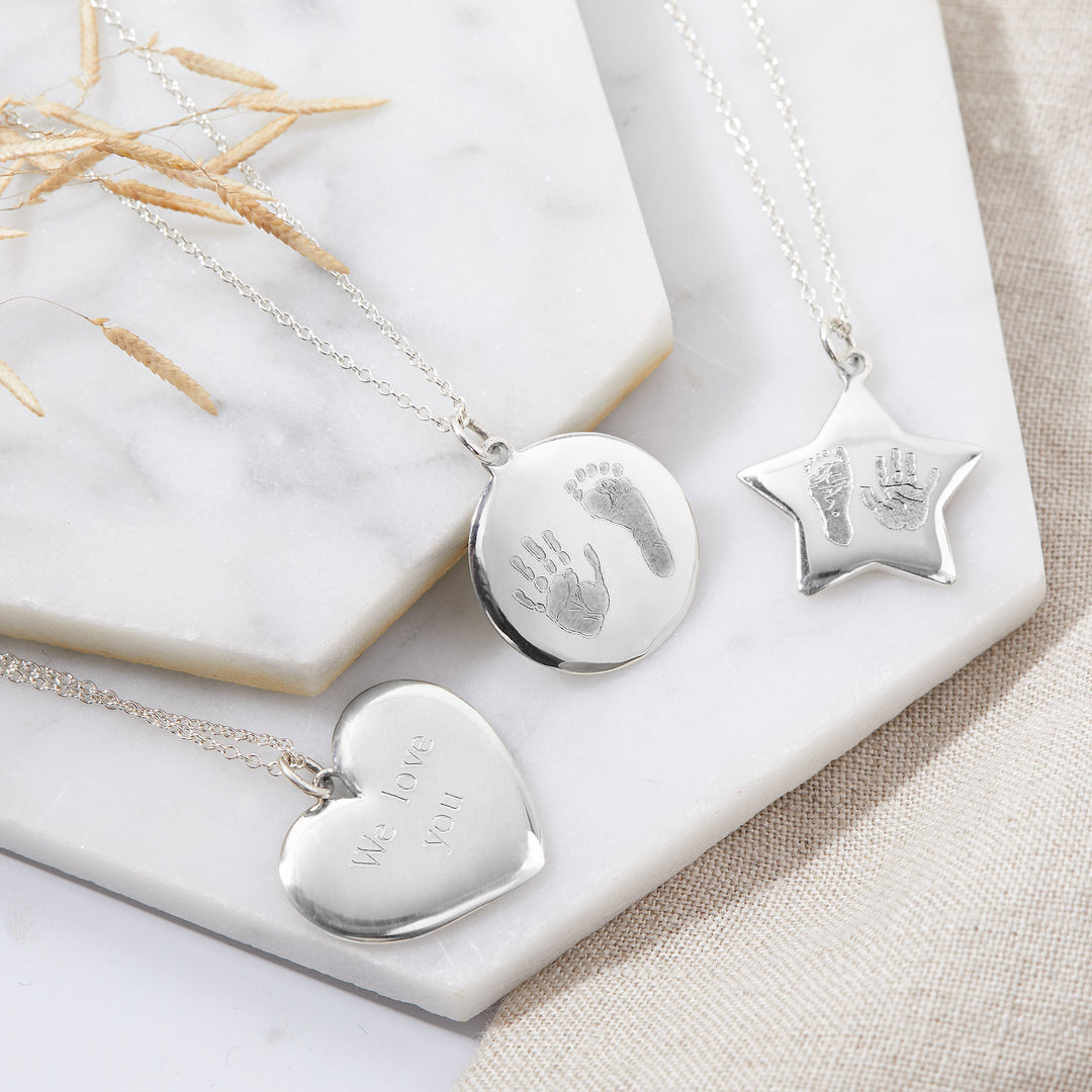 Handprint Disc Necklace