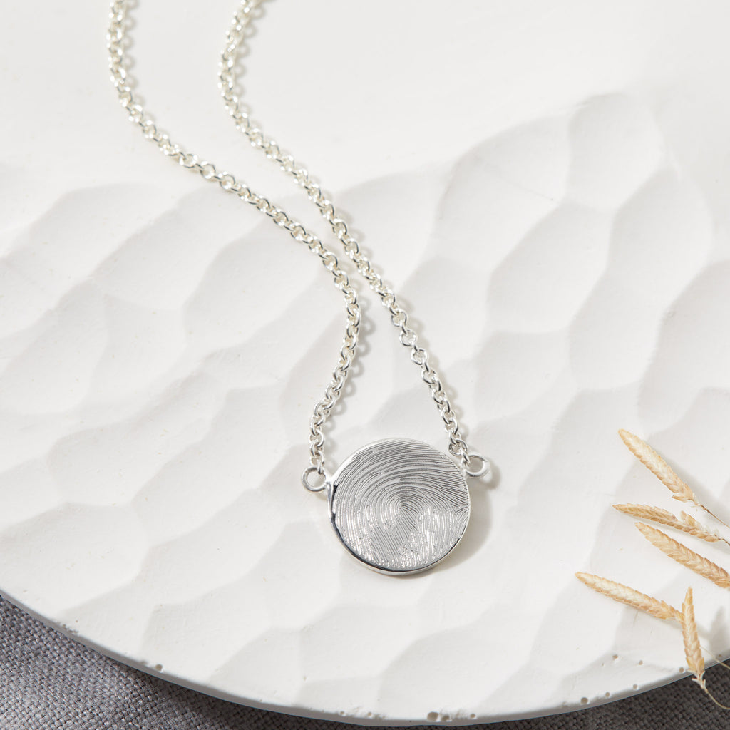 Small Fingerprint Disc Necklace