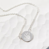 Small Handprint Disc Necklace