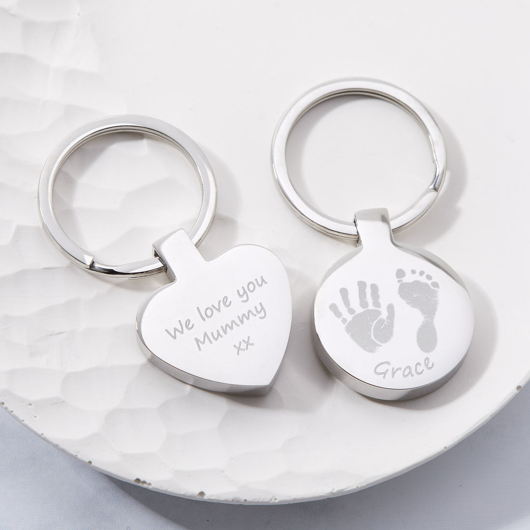 Heart Handprint Keyring