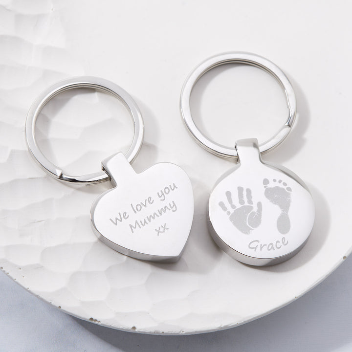 Heart Handprint Keyring