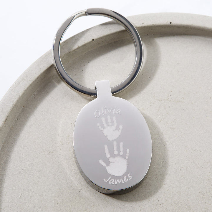Oval Handprint Keyring