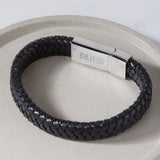 Men's Leather Fingerprint Bracelet - Multiple Prints