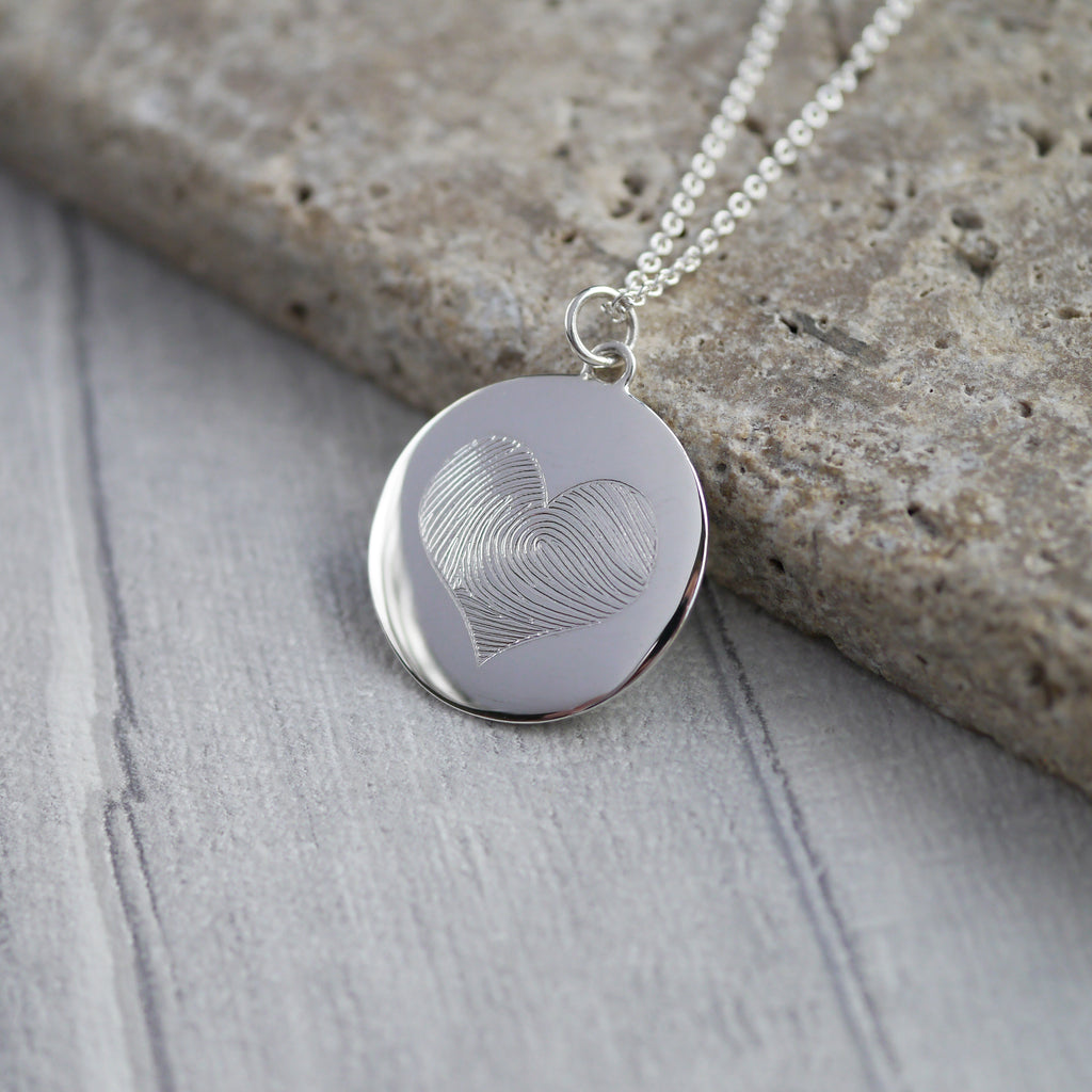 Disc Fingerprint Necklace