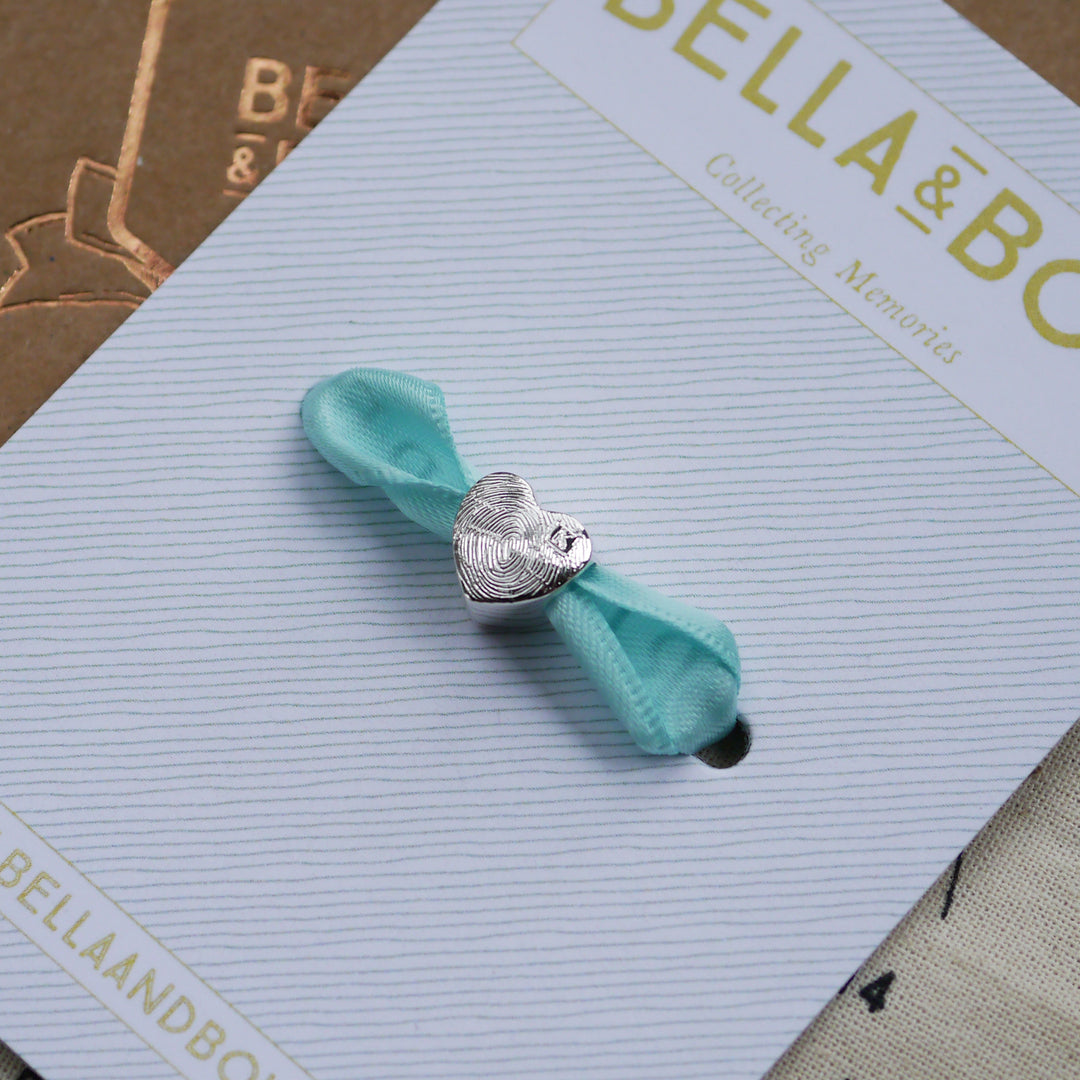 Fingerprint Heart Charm Bead