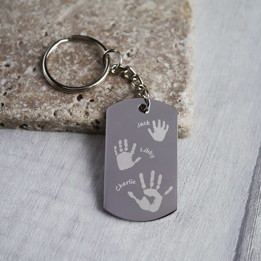 Handprint keyring personalised keepsake
