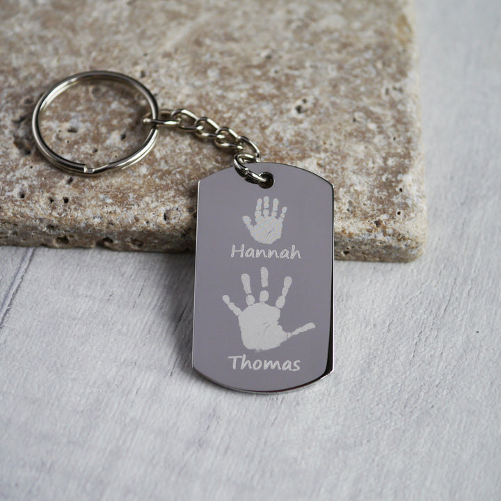 Handprint footprint keyring keepsake