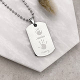 Handprint Dog Tag Necklace - Up to four prints