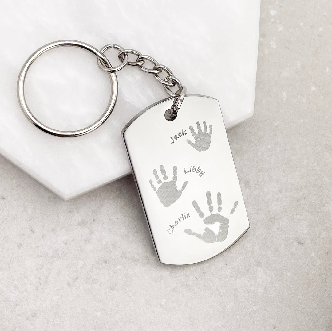 Handprint Keyring - Up to FOUR prints