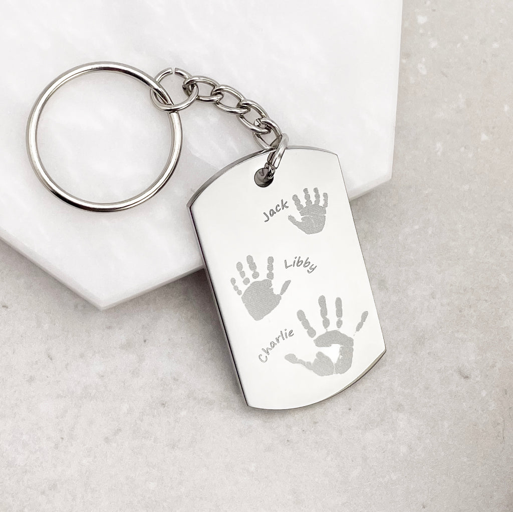 Handprint Keyring - Up to FOUR prints