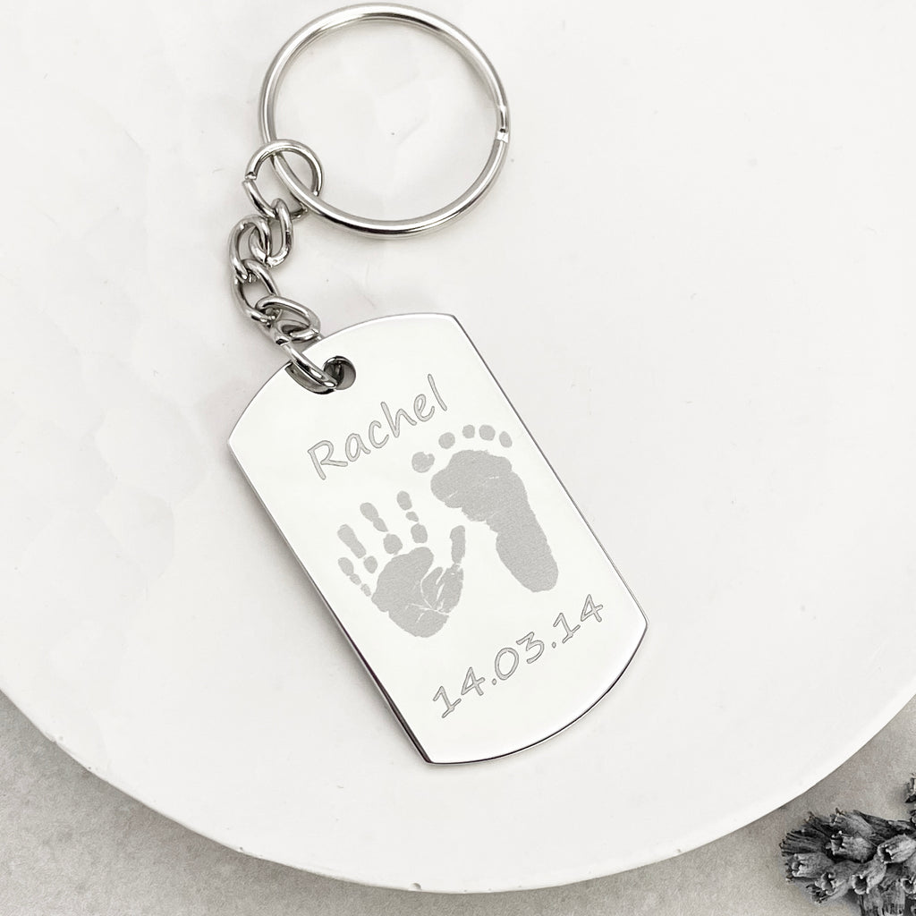 Handprint Keyring - Up to FOUR prints