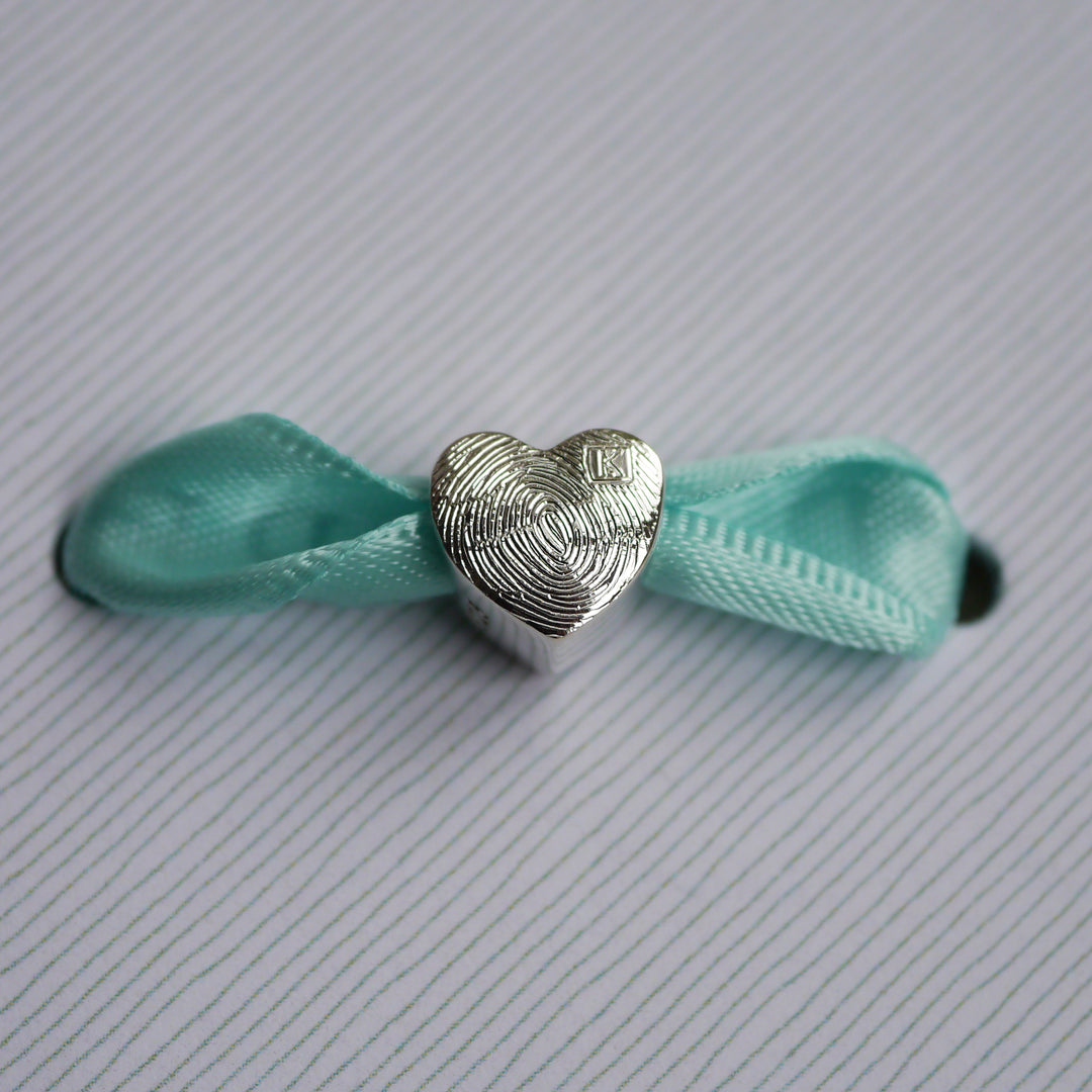 Fingerprint Heart Charm Bead