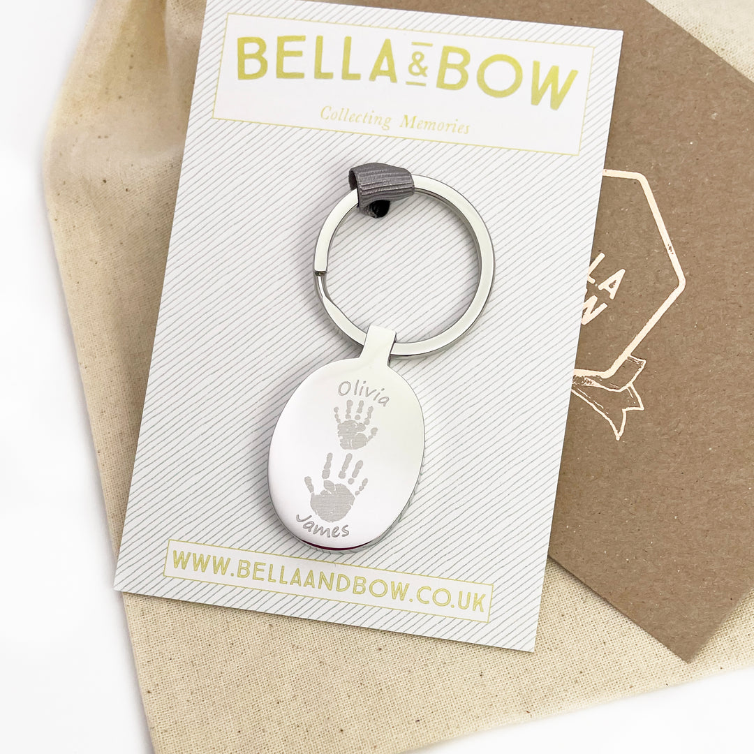 Handprint Keyring - Up to FOUR prints