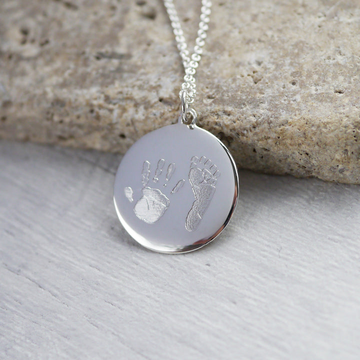 Handprint Disc Necklace