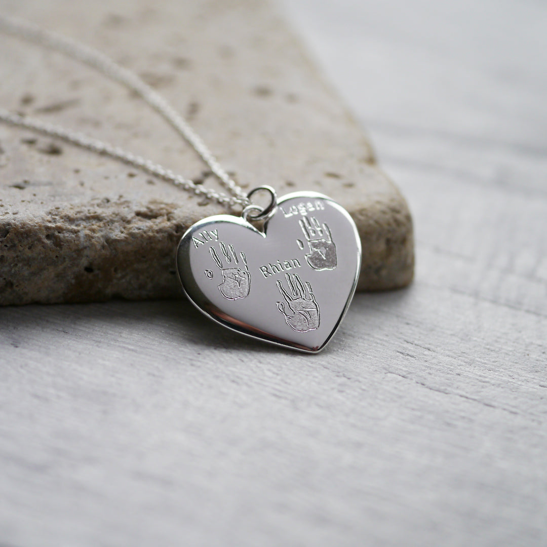 Handprint Heart Necklace
