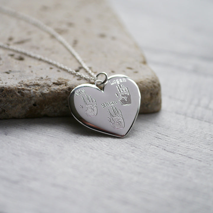 Handprint Heart Necklace