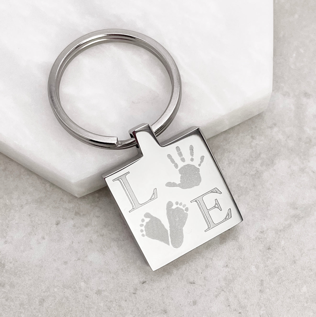 LOVE Handprint & Footprint Keyring – Bella & Bow