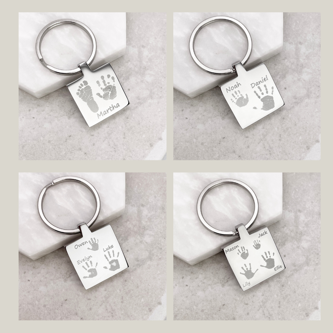 Square Keyring Square Handprint Keyring – Bella & Bow