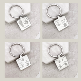 Square Handprint Keyring