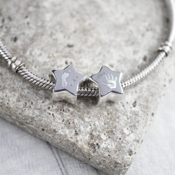 Handprint Star Charm Bead