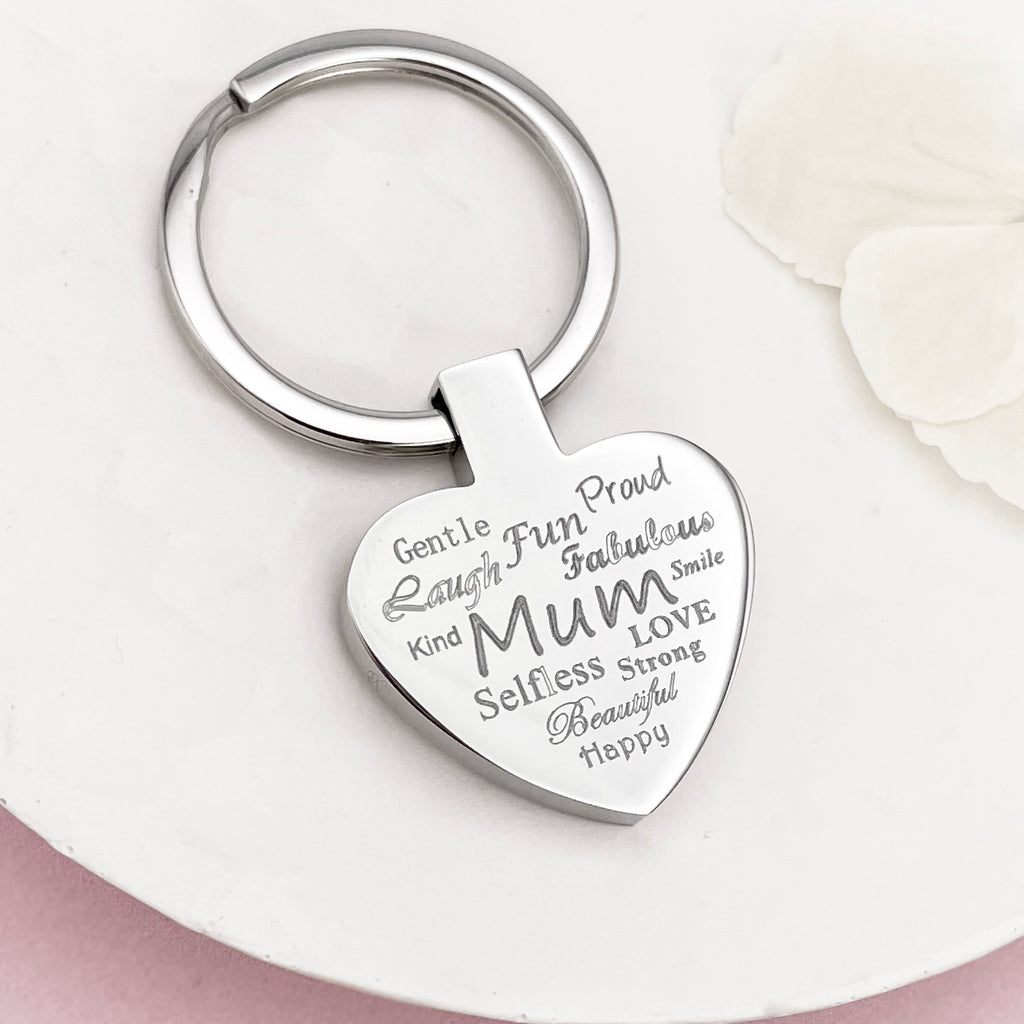 Personalised Heart Mum Keyring