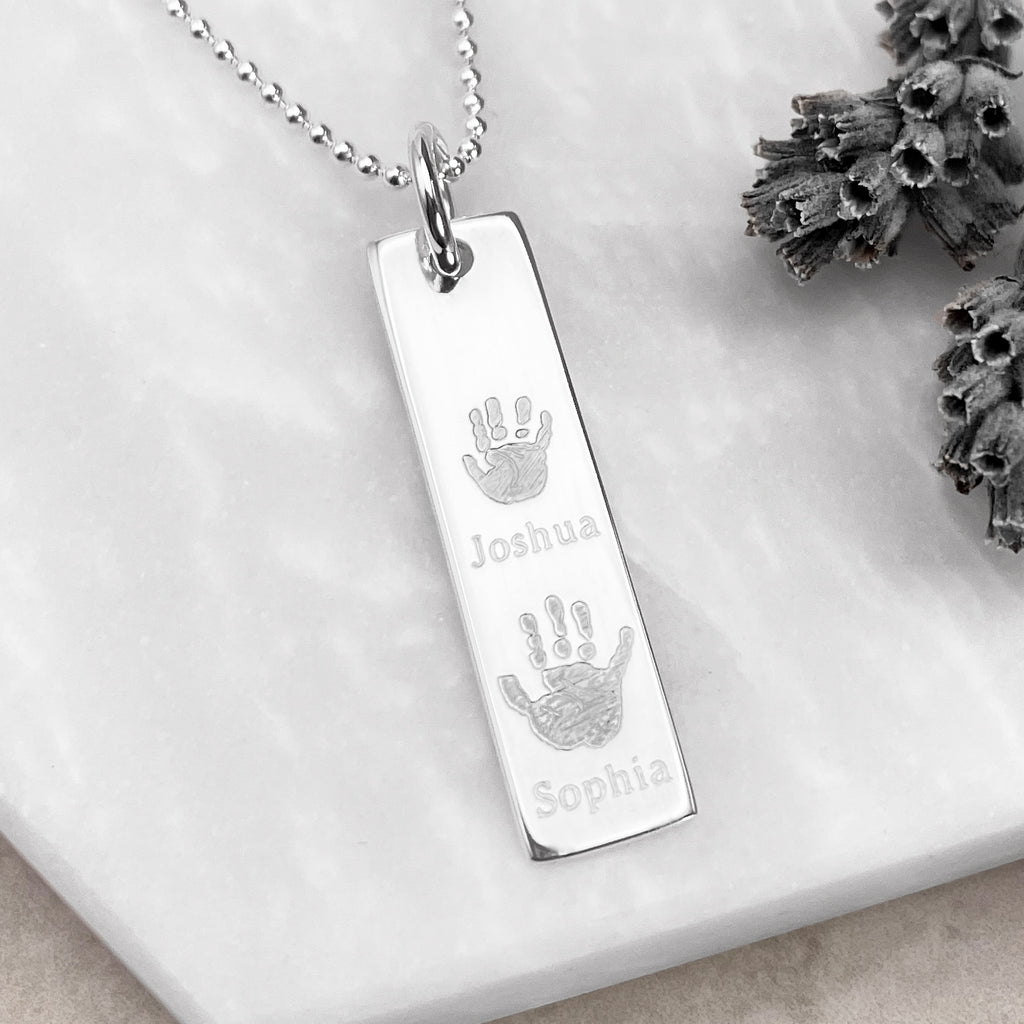 Handprint Drop Tag Pendant