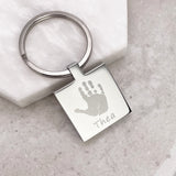 Square Handprint Keyring