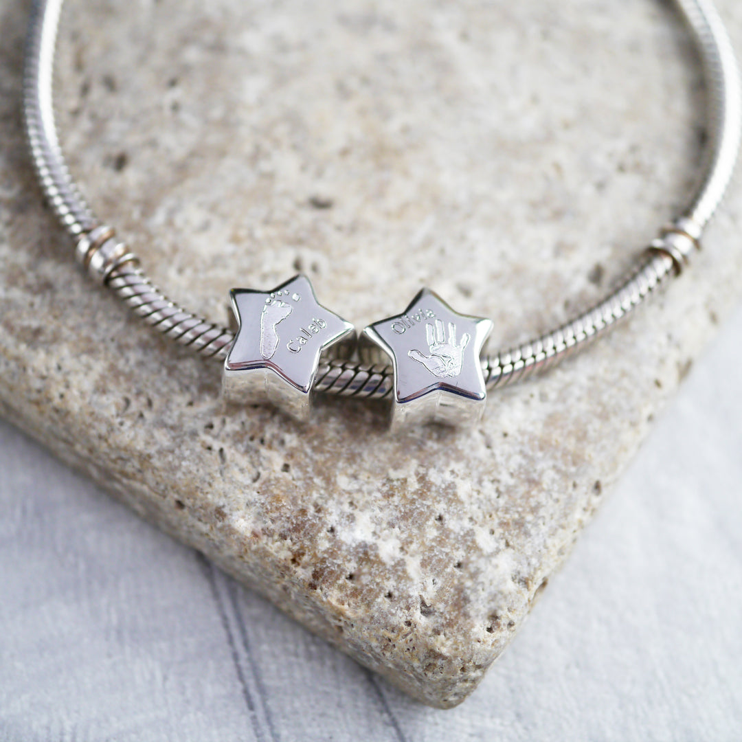 Handprint star charm bead pandora troll chamilia