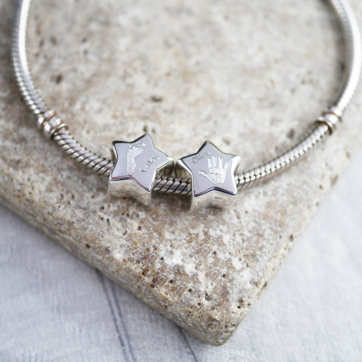 Handprint star charm bead pandora troll chamilia