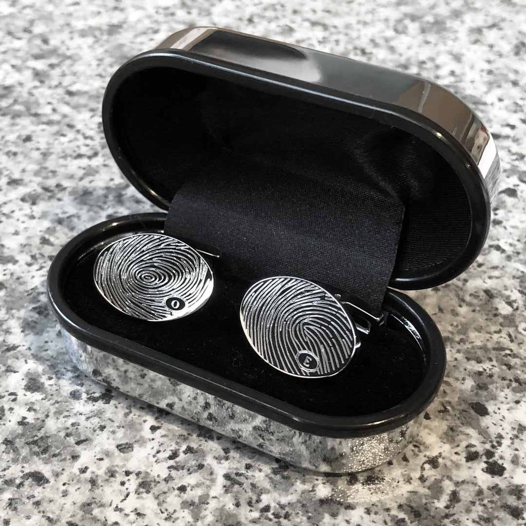 Oval Fingerprint Cufflinks
