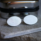 Oval fingerprint cufflinks