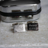 Engraved fingerprint cufflinks